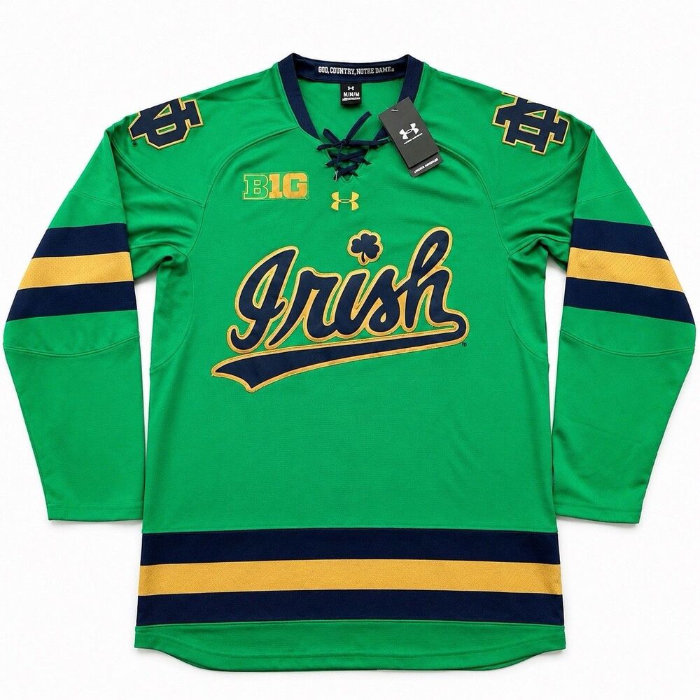 Notre Dame Fighting Irish Hockey Jersey Men Large Hockey Under Armour Size M NWT